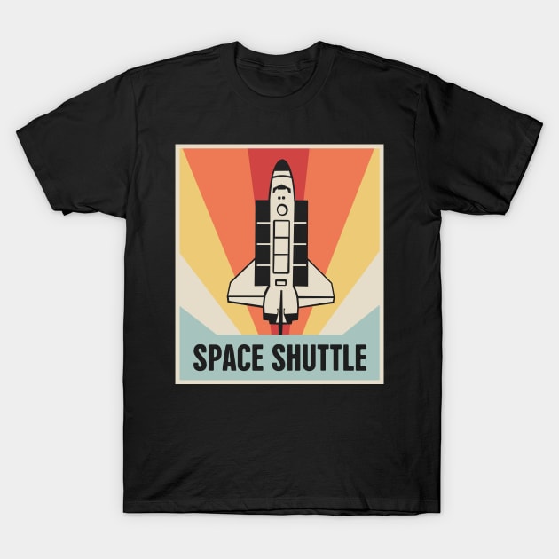 Vintage Style Space Shuttle Poster T-Shirt by MeatMan